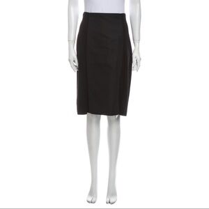 Escada Black Ryanne Knee Length Stretch Rayon Straight Pencil Skirt EUC Sz DE 42